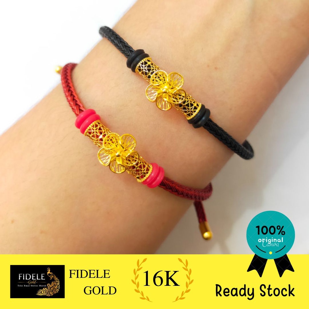 Gelang Charm Bunga Grenda Bunga Krawang Gelang charm emas 700