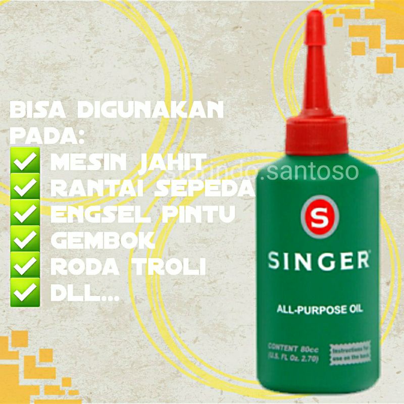 MINYAK SINGER 80ml pelumas serbaguna oli mesin jahit gembok engsel rantai clipper alat cukur