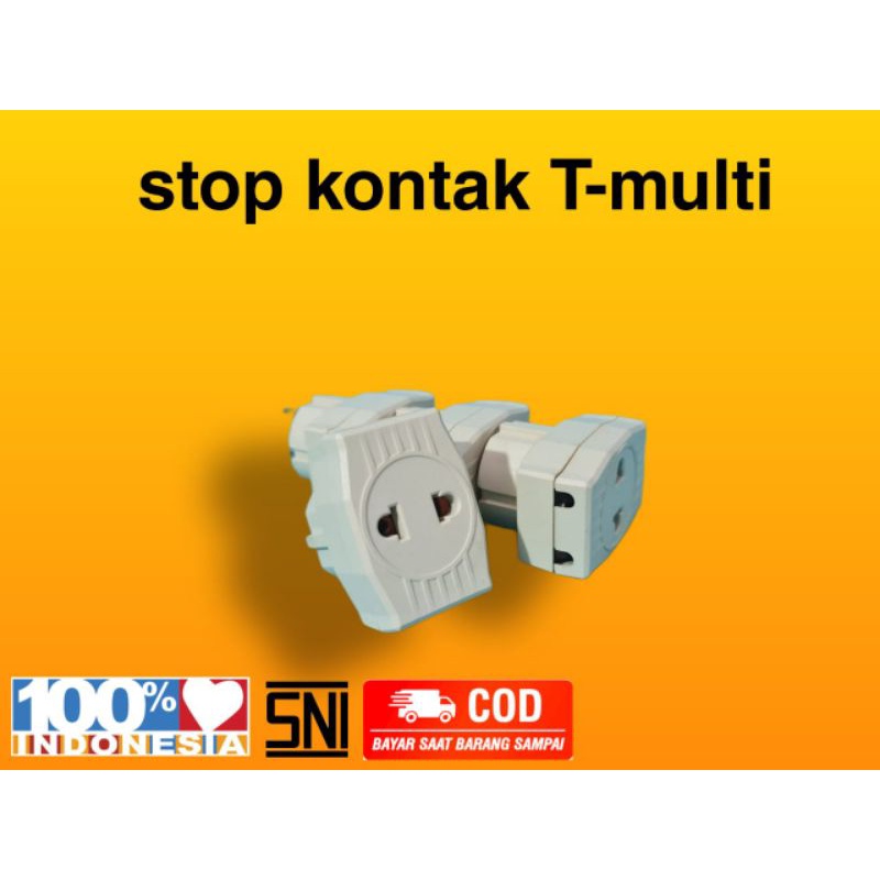 [ Pplus ] Stop kontak 3 lubang + kabel 5 meter &amp; 3 meter 2 lubang,3 lubang,4 lubang,5 lubang Kuningan SNI