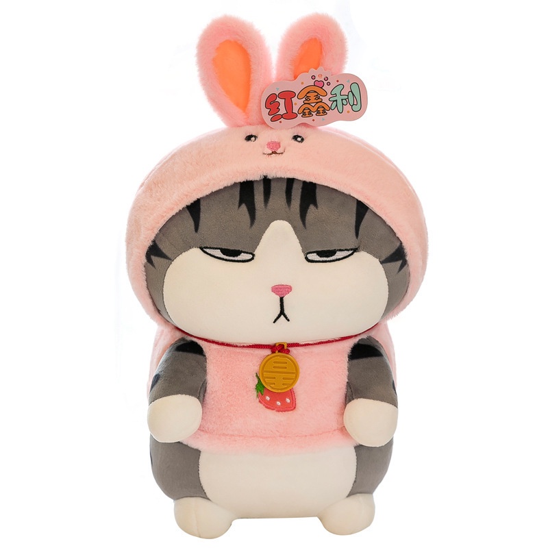 Boneka Kucing Hoki Kostum Bunny Bahan Plush