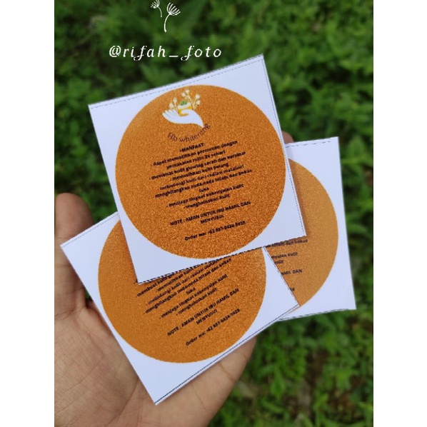 stiker logo untuk hb ukuran 7x7 isi 50pcs + Desain