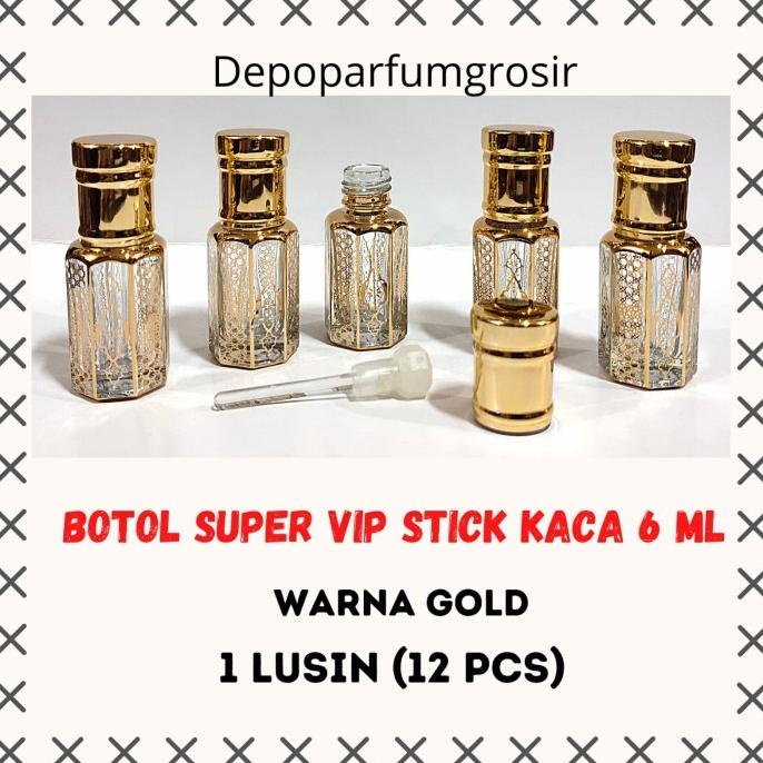 BOTOL TOLA PRINTING SUPER VIP STICK KACA WARNA GOLD 6 ML GRT546545T