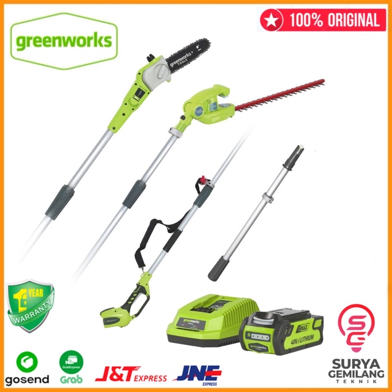 Mesin Pemotong Ranting Dahan Pohon 2 in 1 Hedge Trimmer Pemotong Dahan Pagar 40V