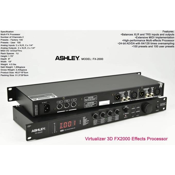 EFEK VOCAL ASHLEY FX2000 FX 2000 VIRTUALIZER 3D ORIGINAL