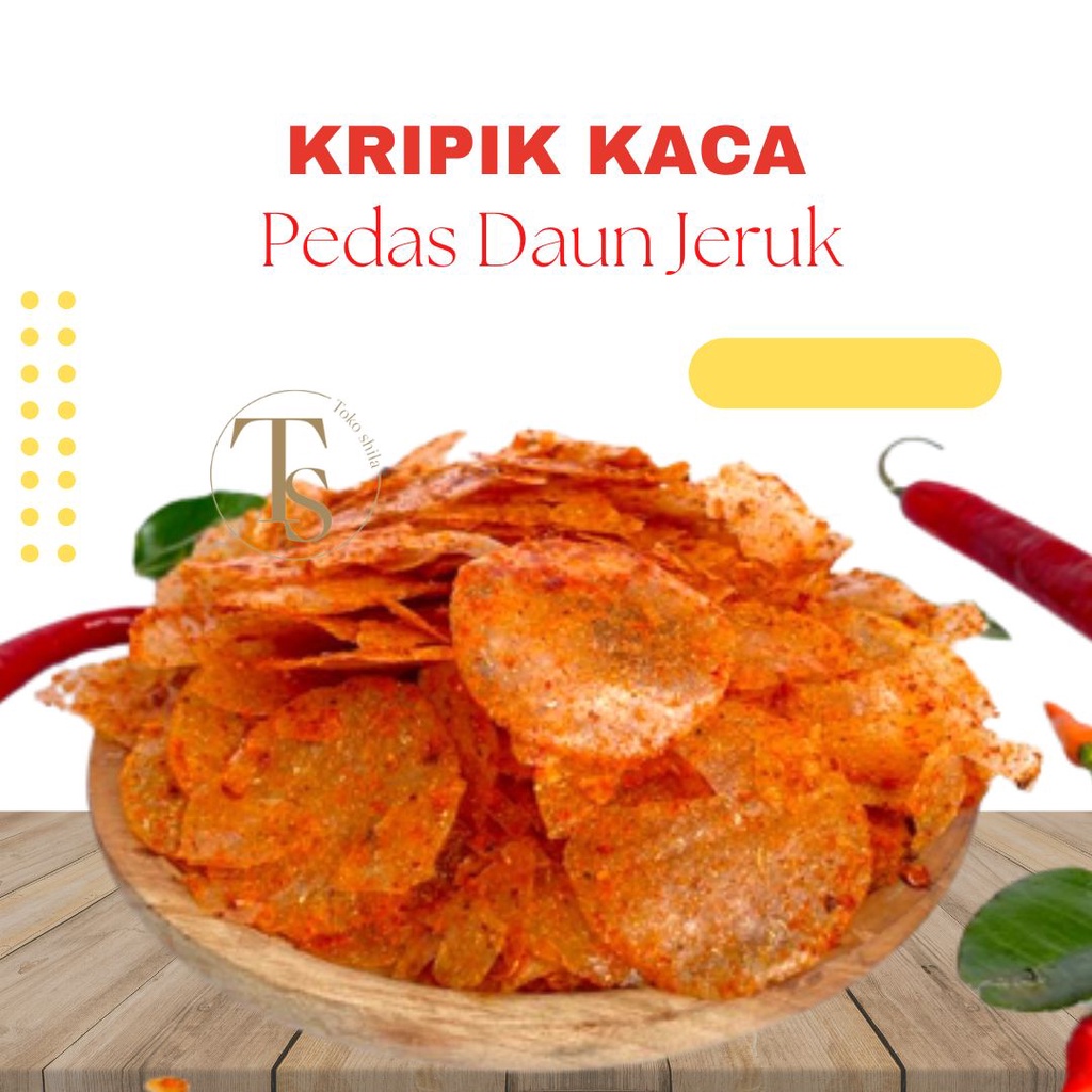 keripik Kaca Viral Pedas Daun Jeruk Camilan Kripca Kripik khas Ciamis 1kg