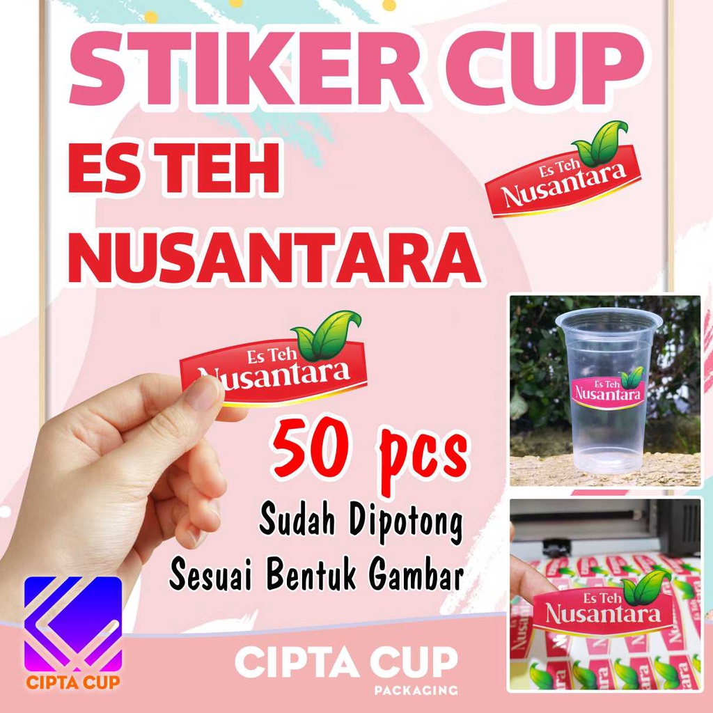 Jual Stiker Label Minuman Gelas Cup Es Teh Nusantara Shopee Indonesia 1561