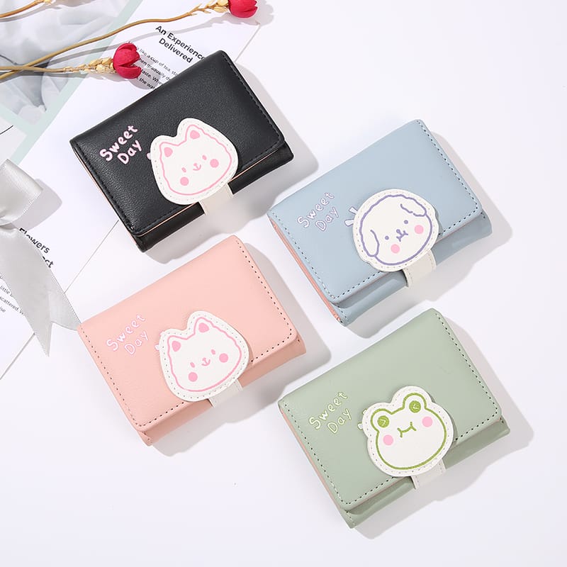 [COD] DOMPET LIPAT MINI ALA KOREA MOTIF BERUANG LUCU CUTE DOMPET ALA KOREA DOMPET FASHION WANITA