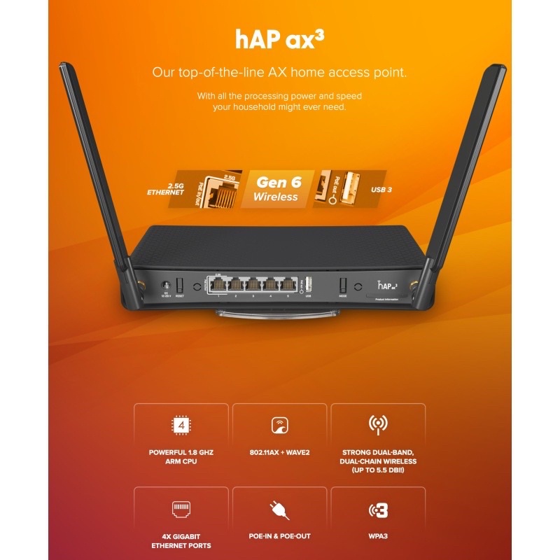 Mikrotik hap ax3 C53UiG+5HPaxD2HPaxD