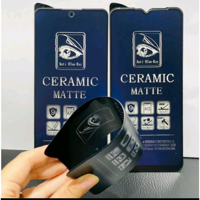 TEMPER GLAS BLUE CERAMIC MATTE ANTI GORES ANTI MINYAK ANTI RADIASI FOR REALME C30