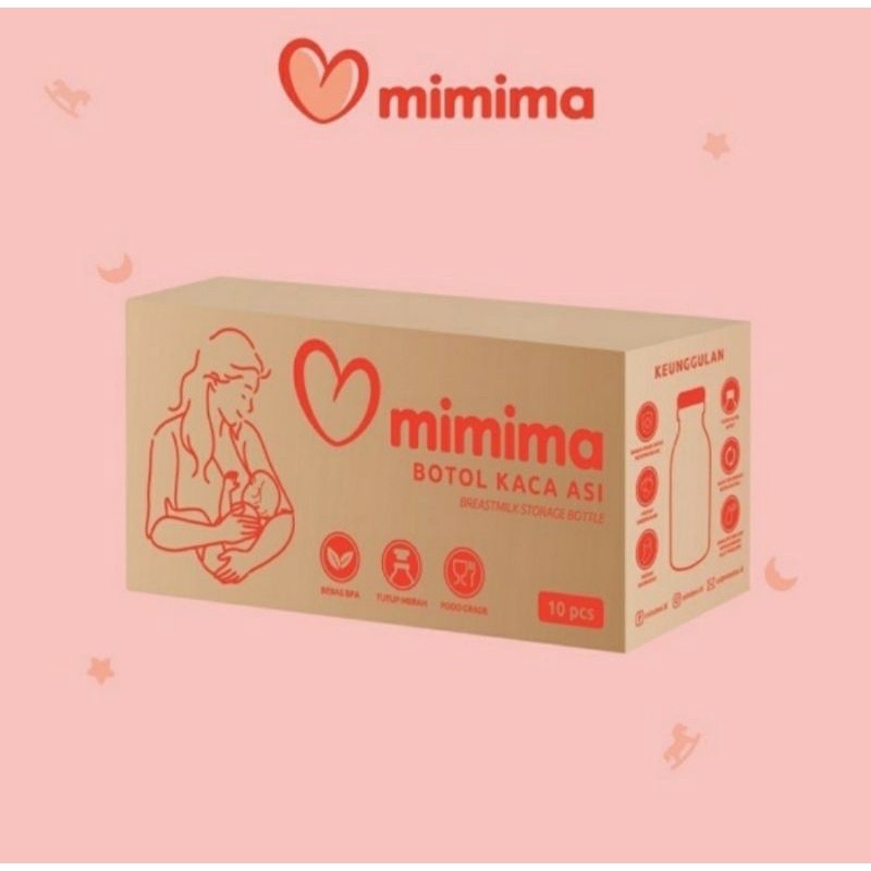 [FREE BUBBLEWRAP] Mimima Botol Kaca Asi Penyimpan Susu Kedap 10pc BISA PAKAI BERULANG
