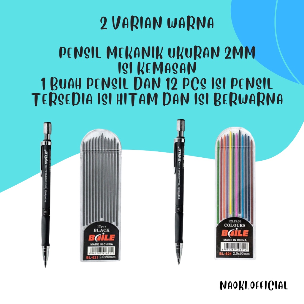 Pensil Mekanik 2.0 mm - Isi Pensil Mekanik Isi 12 Pcs