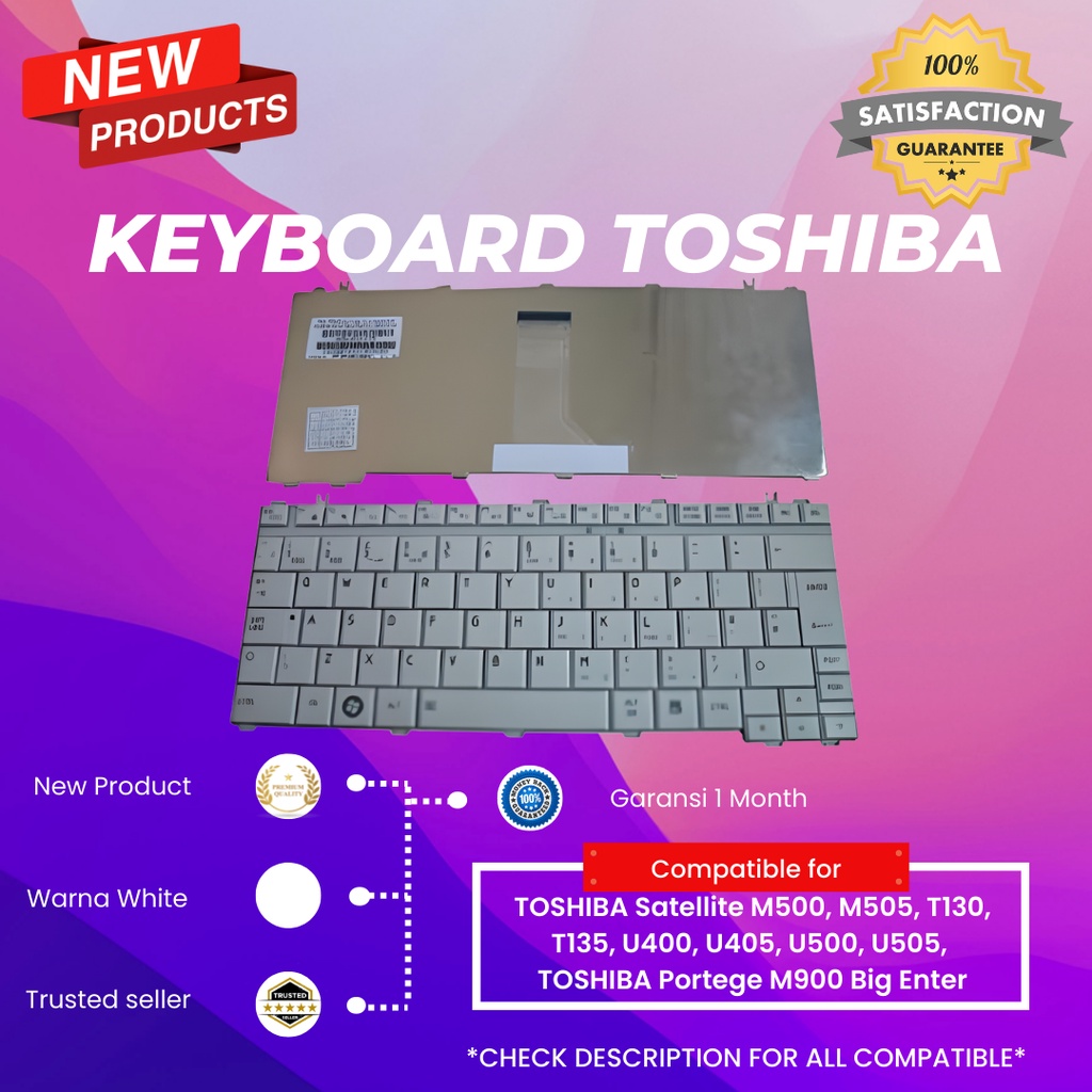 Keyboard Laptop TOSHIBA Satellite M500 M505 T130 T135 BIG ENTER