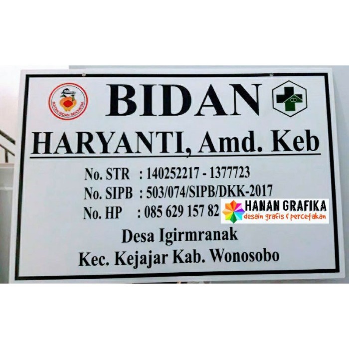 

Paja Cin062- Papan Nama Sekolah 40X60 Dokter Plang Bidan Praktek Sign Label