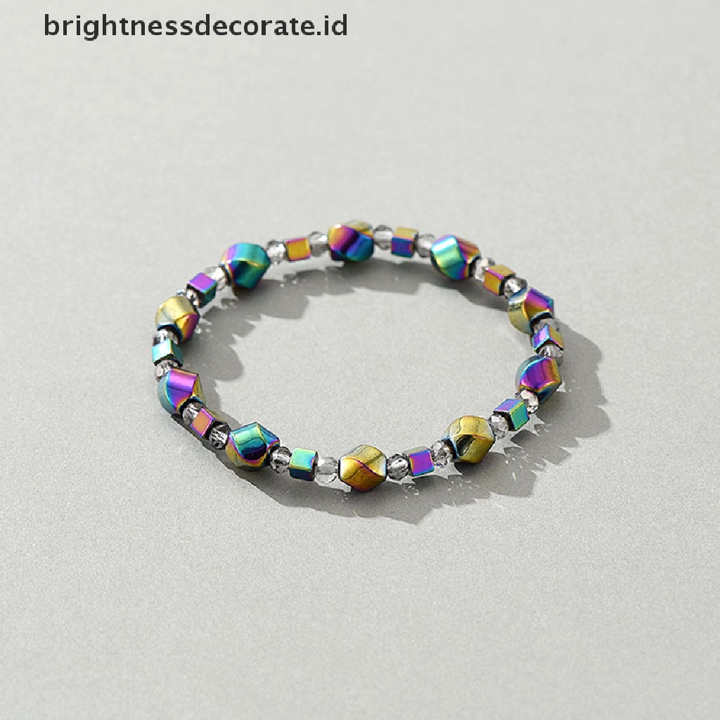 [Birth] Natural Hematite Braceket Anklet Magnet Gelang Pelangsing Sehat Perhiasan Penurunan Berat Badan Wanita Pria [ID]