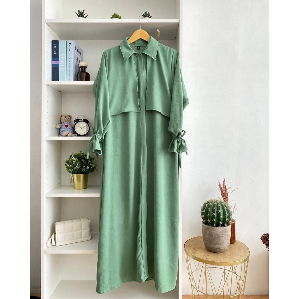 DRESS WANITA MOANA DRESS GAMIS MURAH ELEGAN CRINKLE AIRFLOW PREMIUM