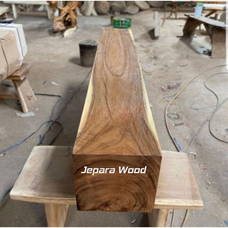 bench log trembesi solid kayu utuh