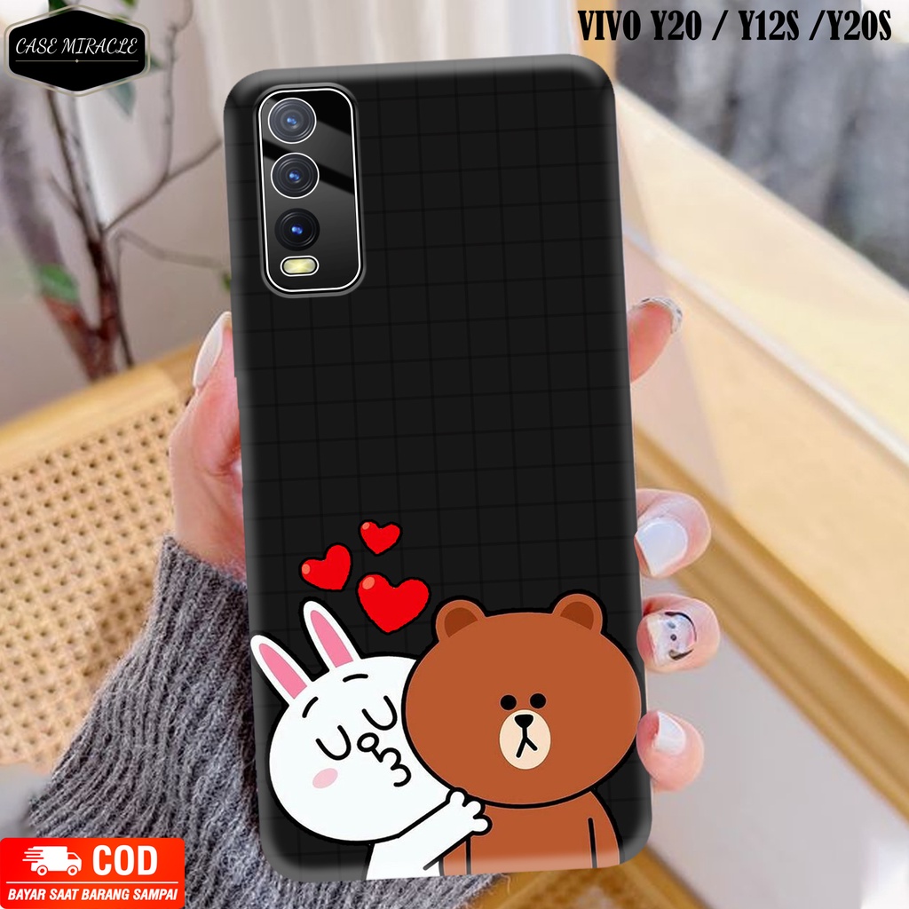 CM Case VIVO Y20 Y20S Y20SG Y12S  Softcase Lentur Warna Hitam Macaron Protector Lensa Kamera Kaca  [