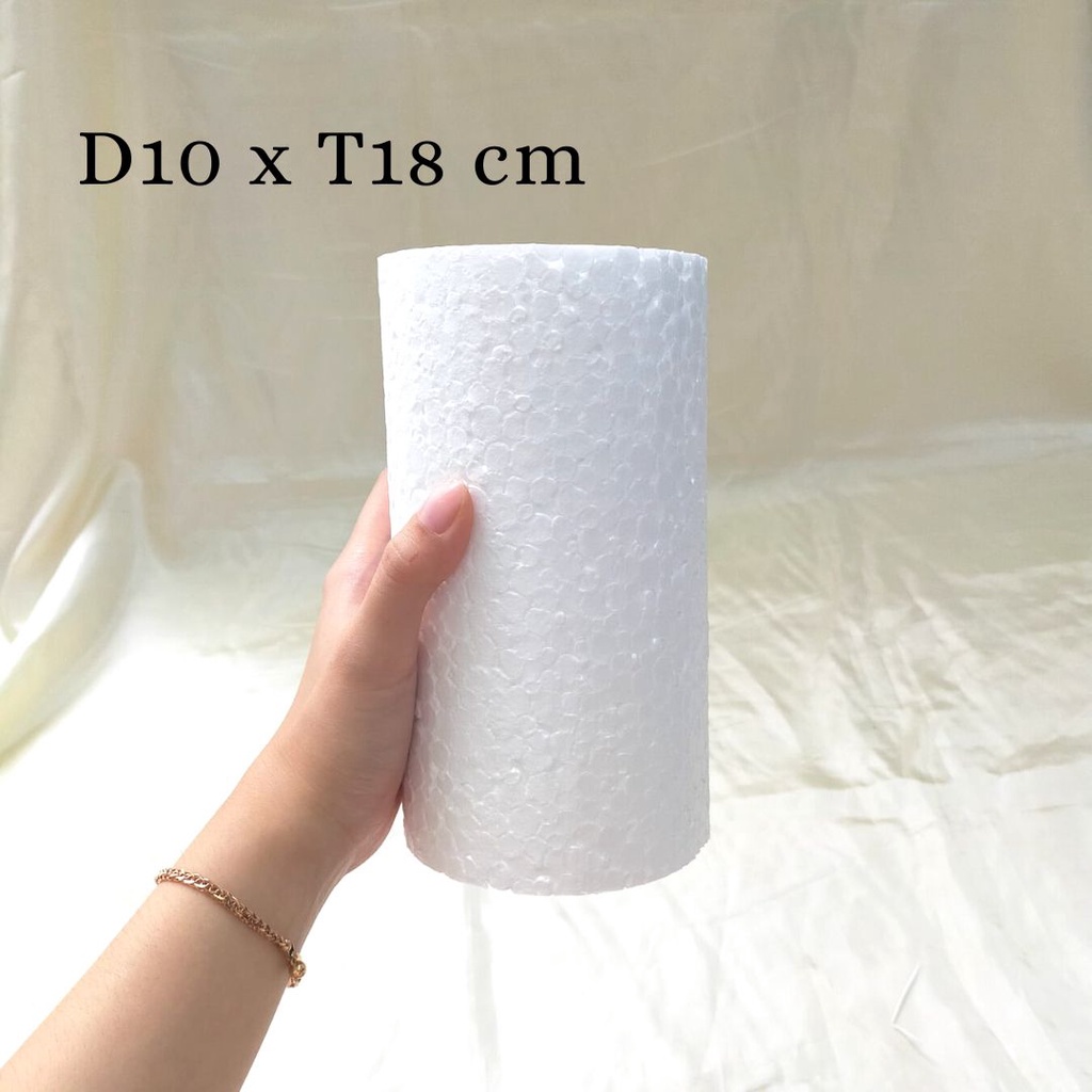 Gabus Styrofoam Gagang Buket Bulat Diameter 10 cm ( Tinggi 15, 18 dan 20 cm )