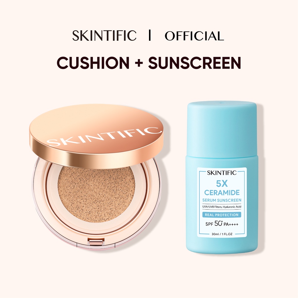 SKINTIFIC Cover All Perfect Air Cushion +Serum Sunscreen 5X Ceramide
SPF50 PA++++ High Coverage Foundation 24H Long-lasting