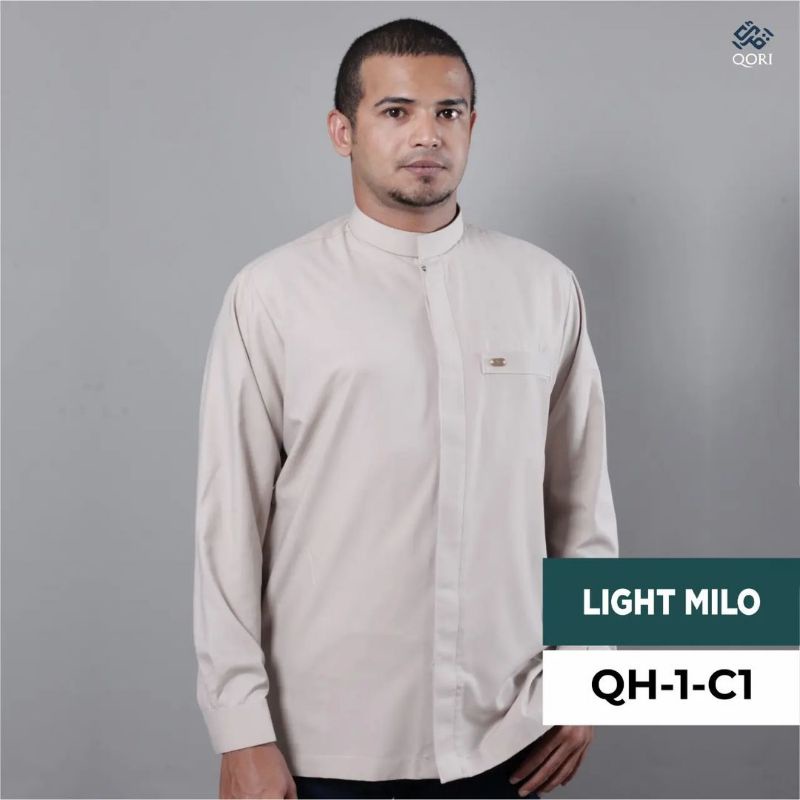 BAJU KOKO QORI APPAREL KERAH GAMIS LENGAN PANJANG MANSET - KEMEJA KOKO - KOKO PRIA