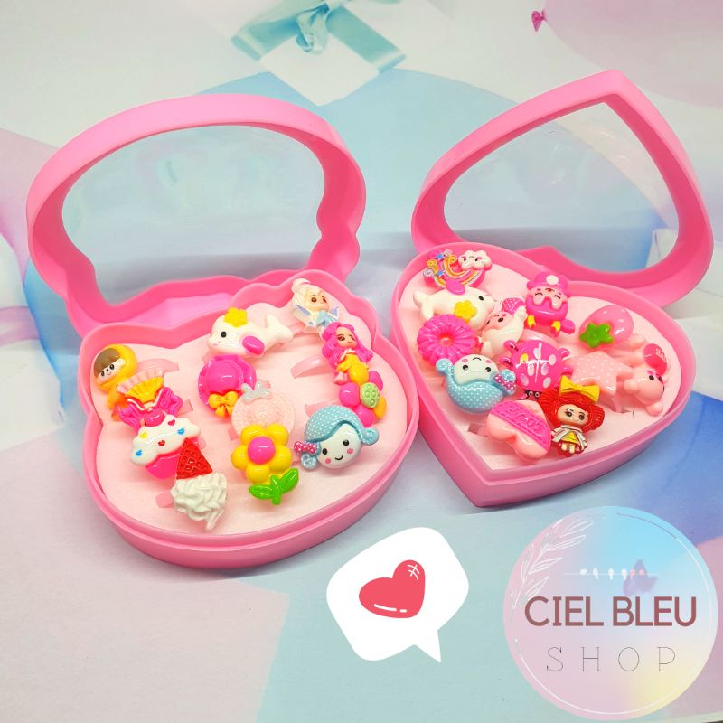 (ISI 36 PCS) CINCIN BOX ANAK KARAKTER KIDS RINGS / CINCIN MAINAN LUCU Cincin Karakter KOTAK / CIEL BLEU SHOP