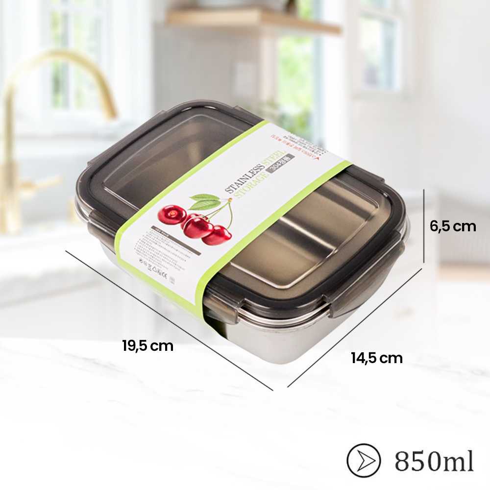 HOMEFAVOR  Kotak Tempat Penyimpanan Makanan Makan Bontot Bento Lunch Box Stainless Steel - KT273