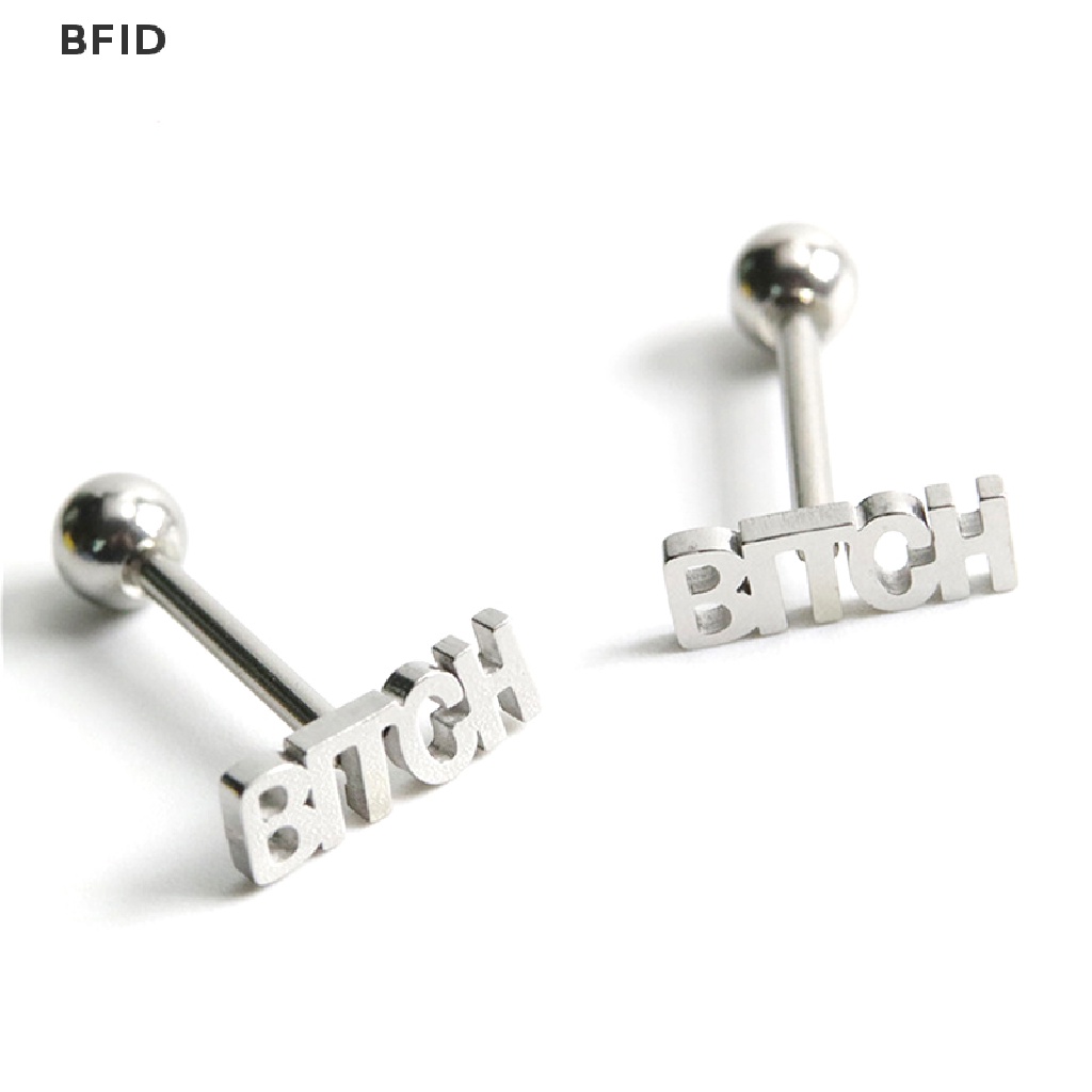 [BFID] Punk Stainless Steel Finger Kiss Tongue Rings Perhiasan Cincin Barbel Tubuh [ID]