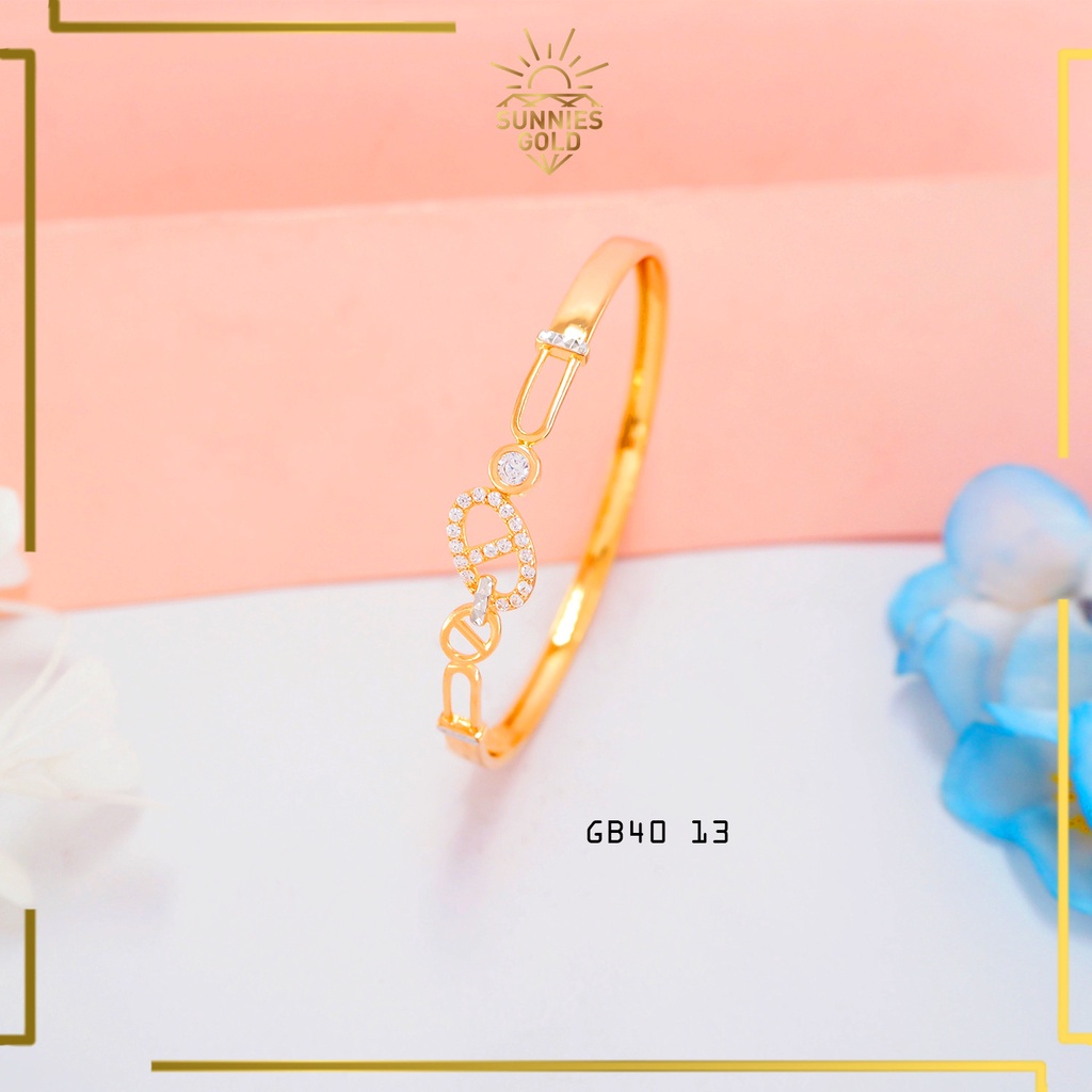 GELANG EMAS ASLI KADAR 375 8K DAN EMAS KADAR 300 6K GELANG BANGKOK RINGAN  MODEL ELIPS MEWAH KUNCIAN