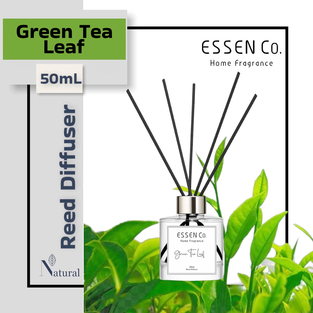 Essen Co Reed Diffuser Aromatherapy Green Tea Leaf Pengharum Pewangi Ruangan Aromaterapi Teh Hijau 50ml