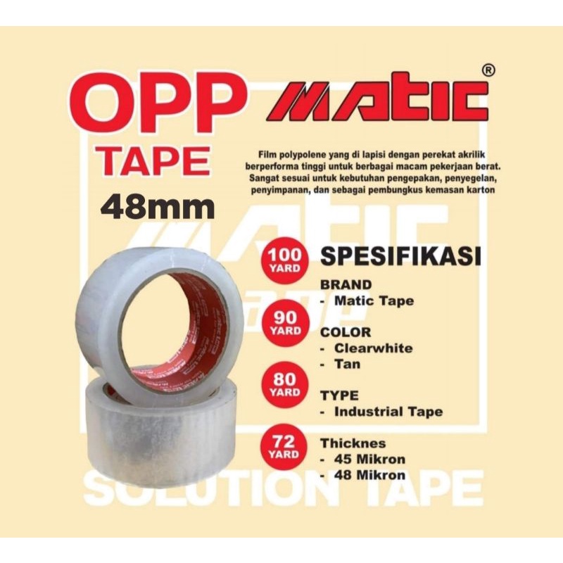 

lakban bening 48mmx90yard lakban matic tape clear isolasi clear kualitas sprt nachi