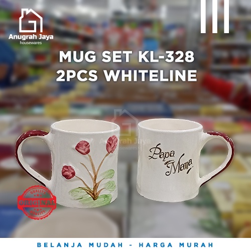 Mug Set KL-328 2Pcs White Line