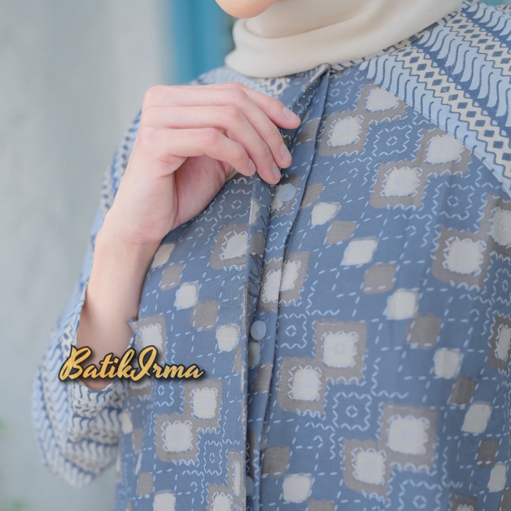 Blouse Batik Wanita Lengan Panjang Kancing Depan By Batik Irma