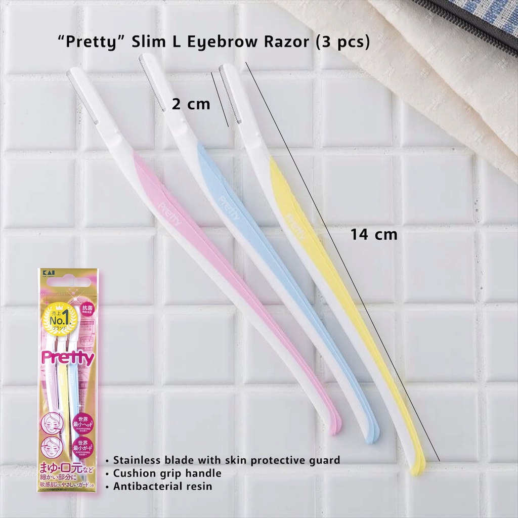 KAI Japan PRETTY Series Pisau Cukur Alis Eyebrow Razor