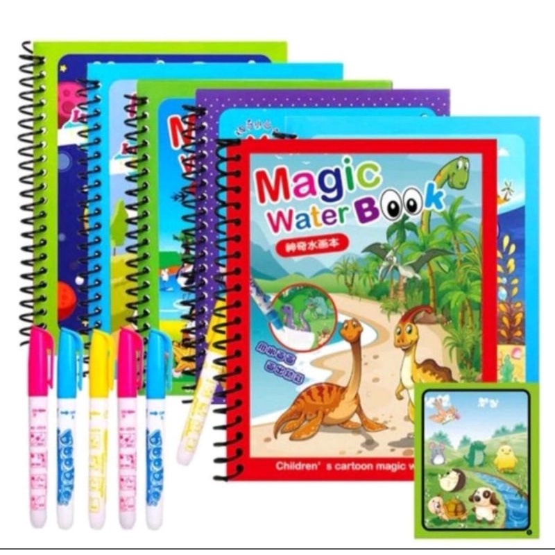 Magic Water Book / Book Water / Buku Mewarnai Ajaib / Magic Water Pen