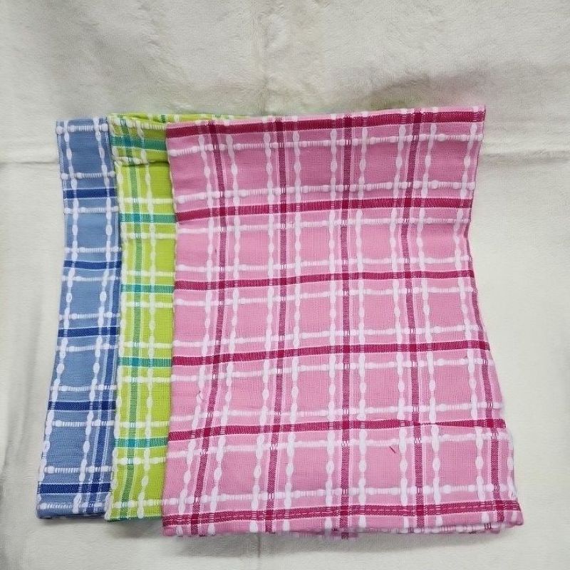 3pcs serbet kotak kotak bahan katun