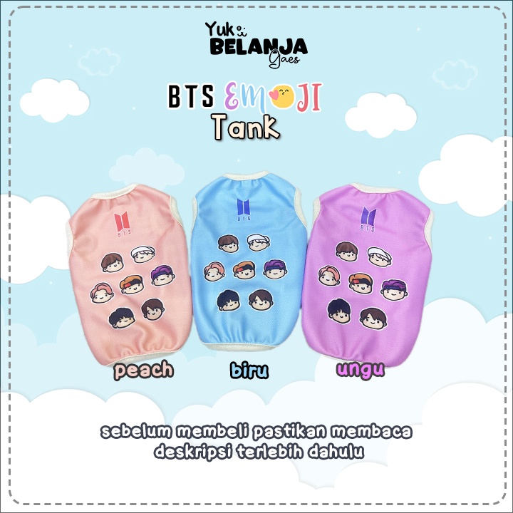 Baju Kucing Bahan Poliester BTS Emoji Tank Series Terlucu Baju Kucing anjing kelinci Lucu murah Size XS-XL / Yuk Belanja Gaes!