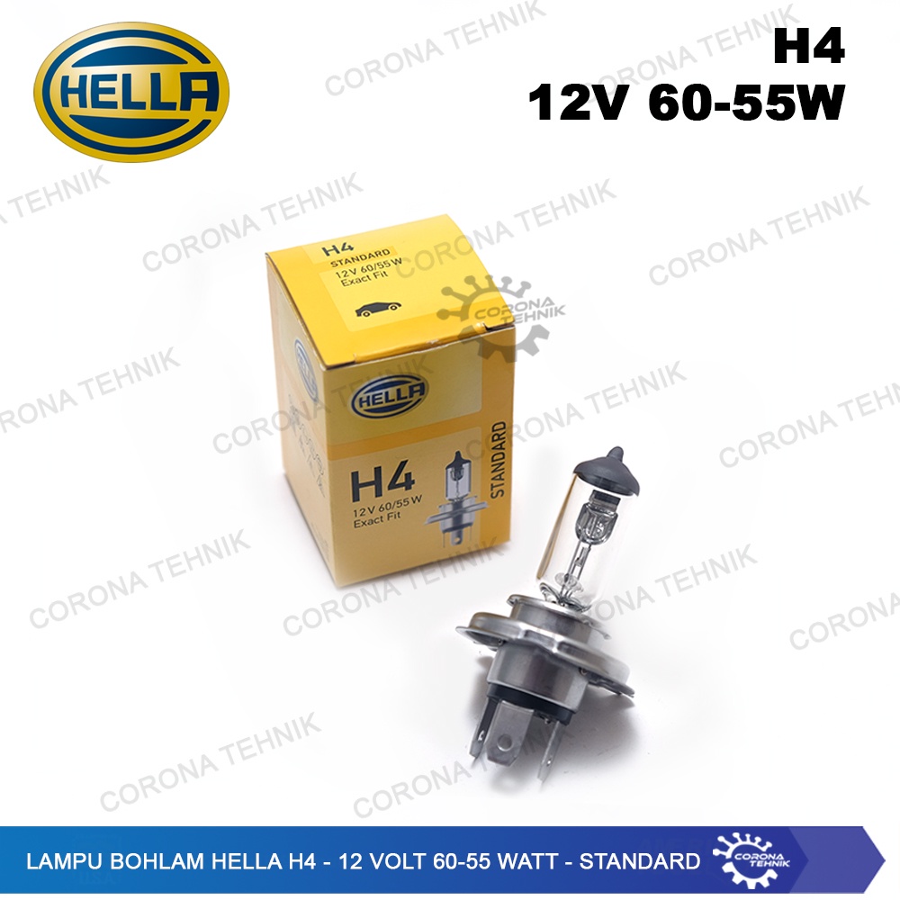 H4 - 12 Volt 60-55 Watt - Standard Lampu Bohlam Hella