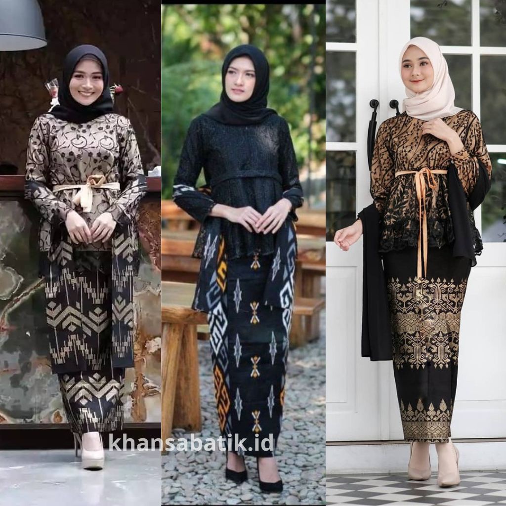 KHANSABATIK [COD] READY XXL EKSTRA | SET KEBAYA ROK HITAM SONGKET MODERN KEKINIAN BAJU KONDANGAN RUNANGAN LAMARAN WISUDA BROKAT MIX VELVET SETELAN KONDANGAN WANITA KEKINIAN TERBARU