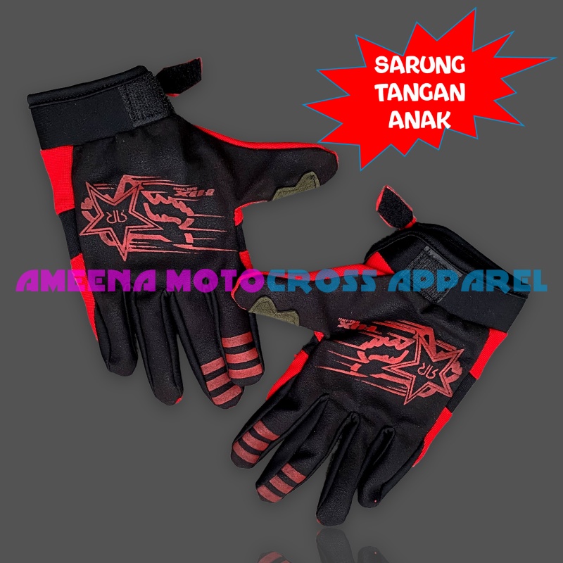 Sarung Tangan Motor Anak - Sarung Tangan Trail Anak - Sarung Tangan Motocross Anak - Sarung Tangan Anak Touring - Sarung Tangan Anak Enduro - Sarung Tangan Trabas Anak - Sarung Tangan Adventure - Red