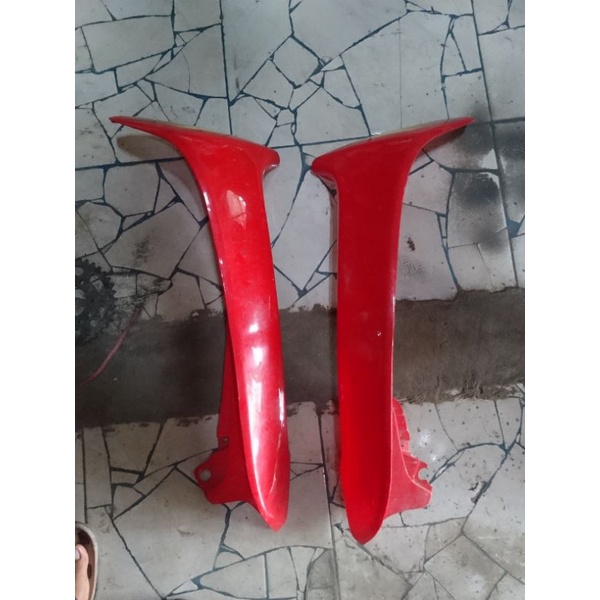 Sayap BODI Depan Kiri Kanan Honda Supra x Lama Merah Bahan Gading Original Bekas Copotan Motor Secon