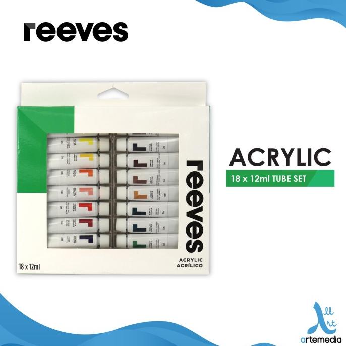 

Cat Akrilik Reeves Acrylic Tube 18x12ml Color Paint Set