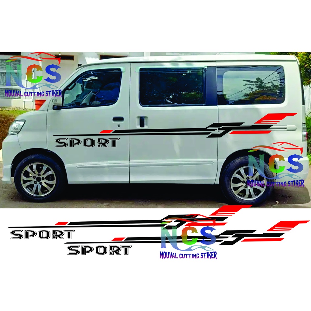 2PCS KANAN KIRI STIKER STRIPING LIST MOBIL Daihatsu Luxio 1.5 X MPV STIKER BODY MOBIL GRANDMAX