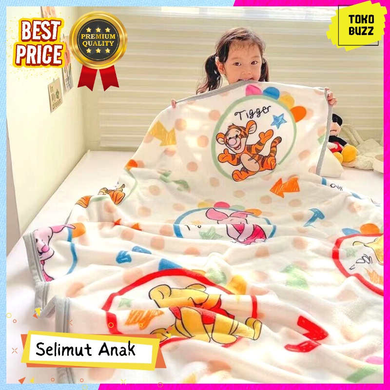 SELIMUT BULU HALUS SELIMUT KARAKTER ANAK Lembut Motif  Kartun Lucu PREMIUM HIGH QUALITY