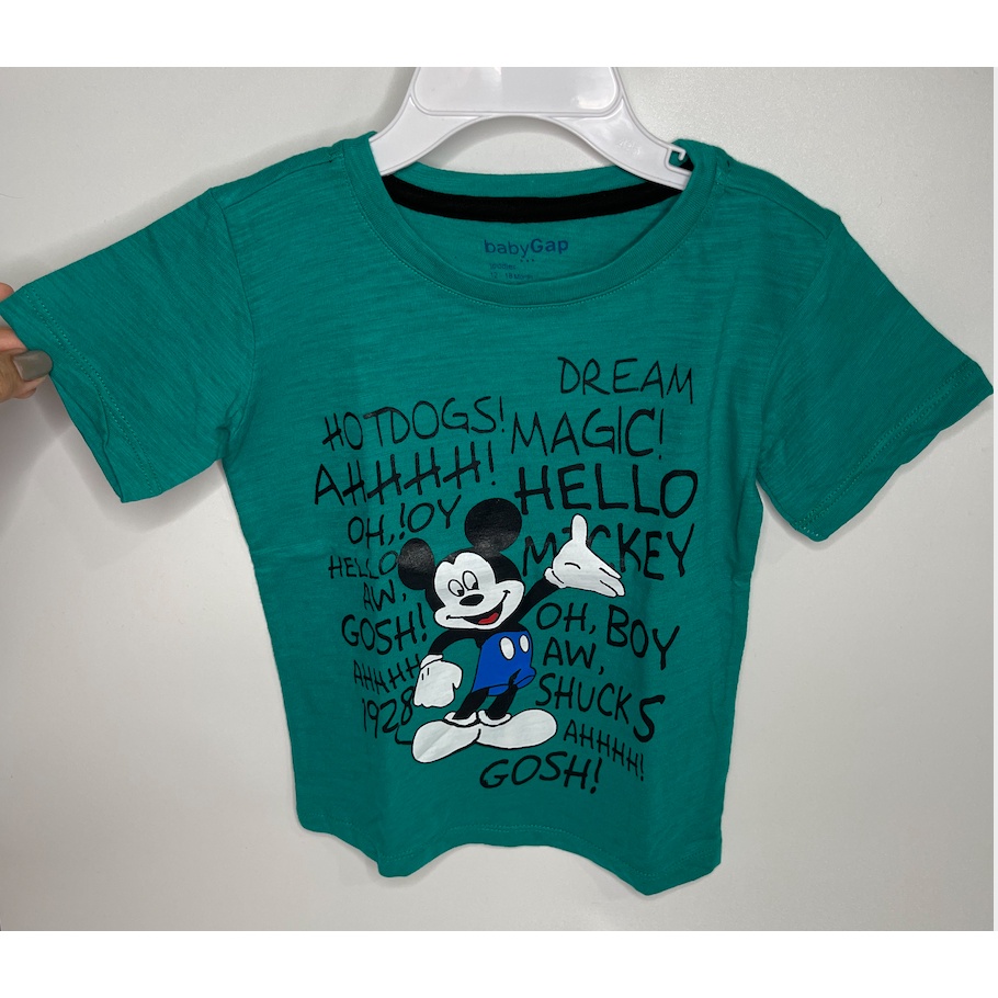 A5027 BABY GAP mickey shirt / baju anak kecil bayi remaja girl bodysuit jumper pakaian perempuan laki laki cowo cewe cewek cowok kemeja overall lucu unik imut gemas gemes murah sisa ekspor export kaos kaus mouse