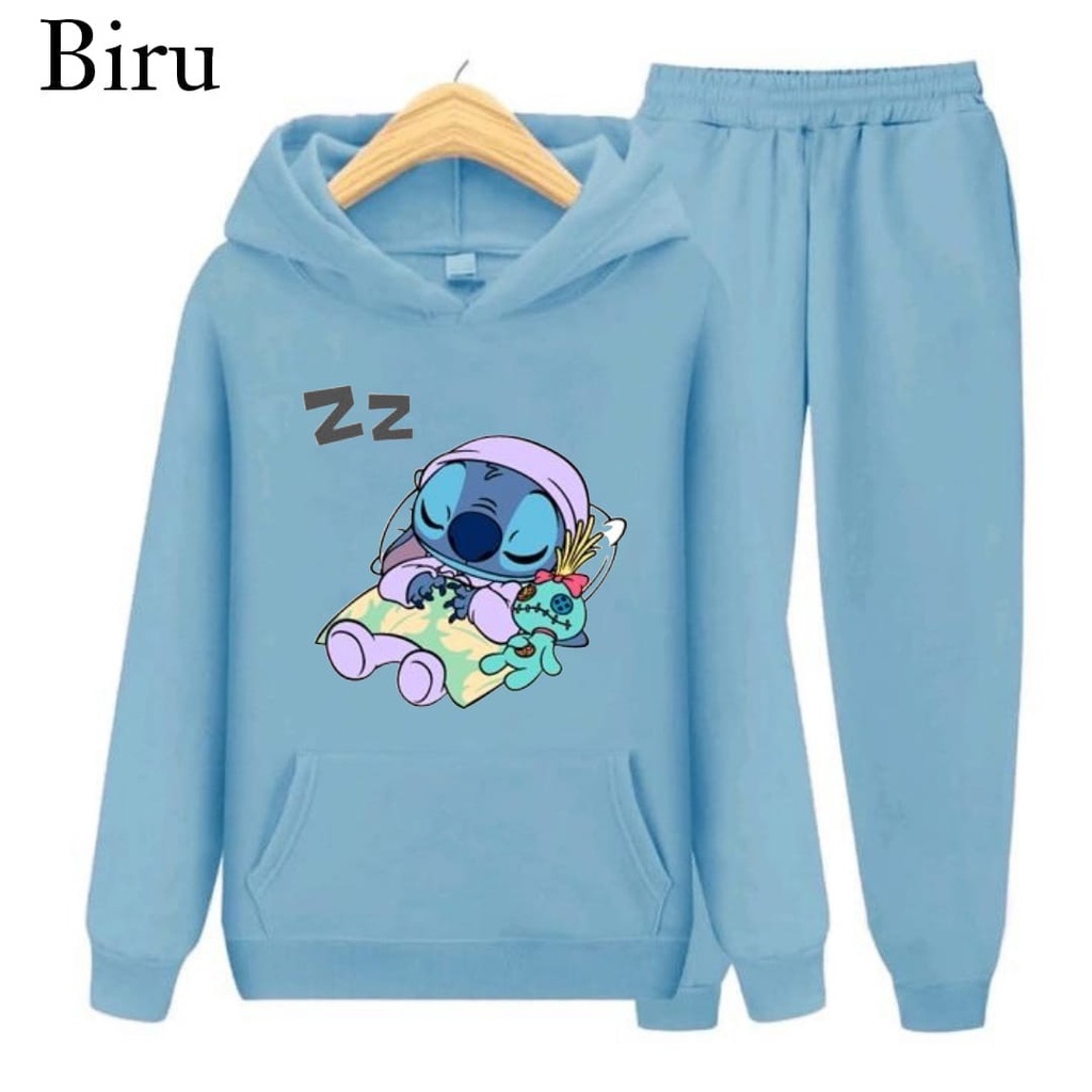 Hzl_outfit Setelan Sweater Hoodie Lilo Sleep Anak Anak S.M.XL