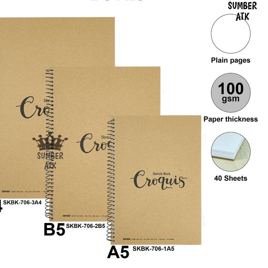

SRI038 Buku Sketsa Gambar Sketch Book Croquis Joyko SKBK-706 A5 B5 B4 <>