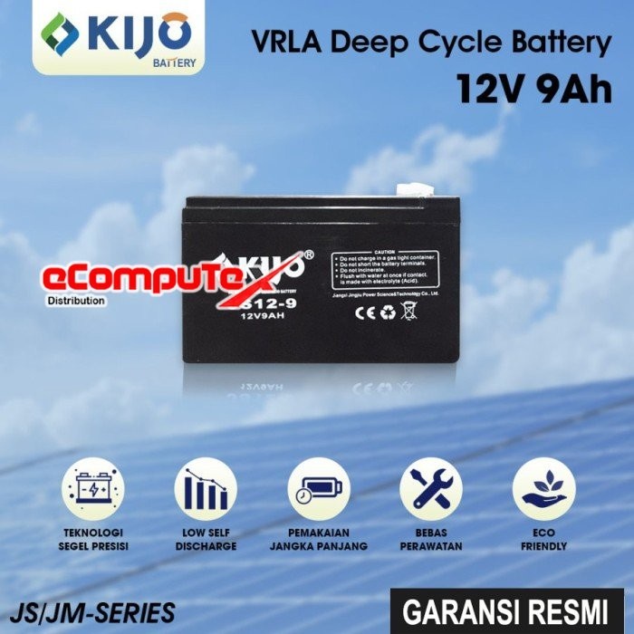 BATERAI UPS VRLA 12V 9AH KIJO / BATTERY AKI KERING 12 VOLT 9 AH ACCU