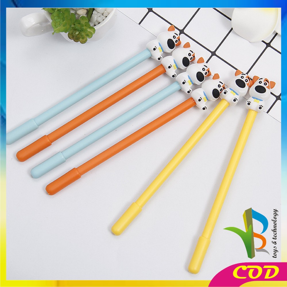 RB-A47 Pulpen Gel Karakter Puppy Lucu 0.5mm Motif Polos Korean Style / Alat Tulis Pena Cair Doggie Perlengkapan Sekolah Kantor Ballpoint Import