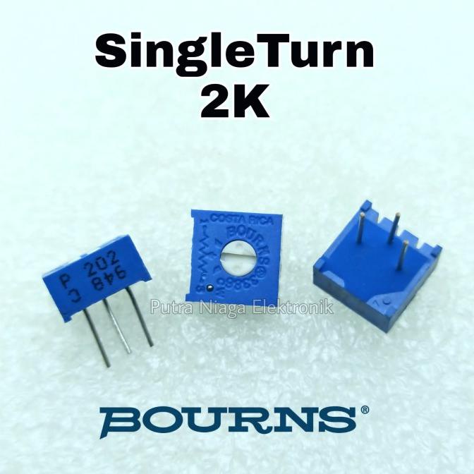 Singleturn Bourns 2K Original 3386 2000 ohm Trimpot VR Kode : 102 putr4n14