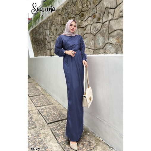 Sequina Gamis Satin Pesta Bridemaids Kondangan